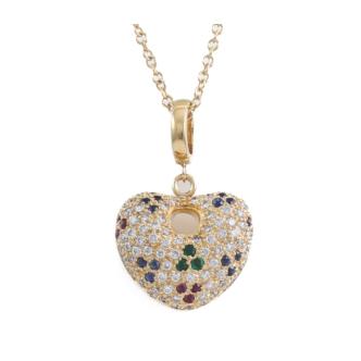 Ruby, Sapphire, Emerald and Diamond Pendant