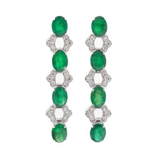 8.62ct Emerald and Diamond Earring