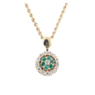 Emerald and Diamond Spinning Pendant
