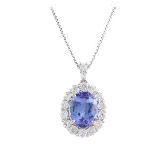 2.56ct Tanzanite and Diamond Pendant