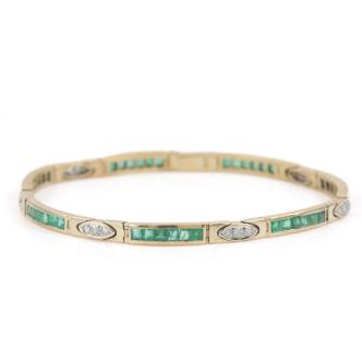 1.80ct Emerald and Diamond Bracelet