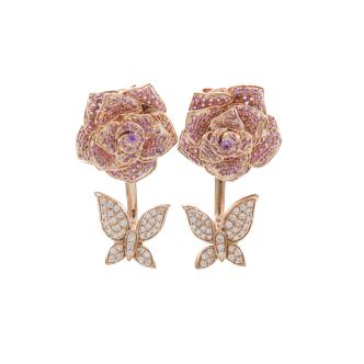 0.83ct Pink Sapphire & Diamond Earrings