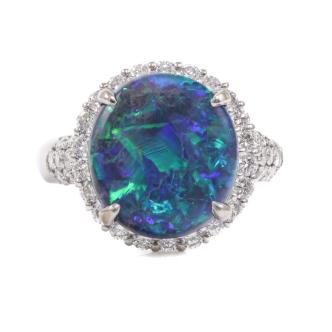 4.23ct Boulder Opal and Diamond Ring