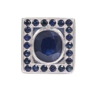 9.28ct Centre Sapphire Mens Gold Ring 30.7g