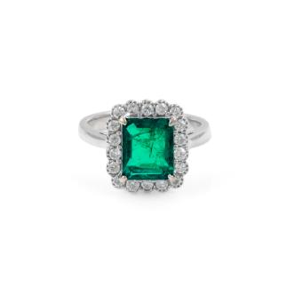 2.04ct Emerald and Diamond Ring