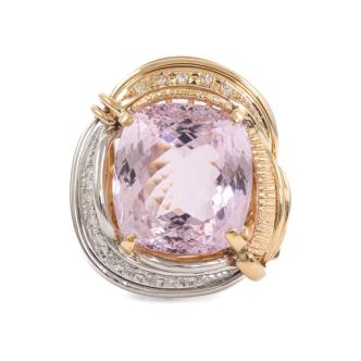18.23ct Kunzite and Diamond Ring