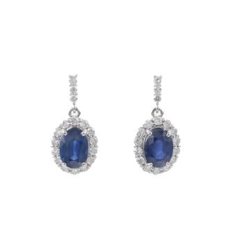 2.55ct Sapphire and Diamond Earrings