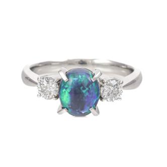 2.25ct Black Opal and Diamond Ring