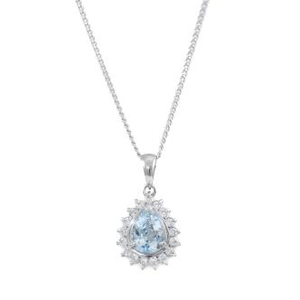 1.65ct Aquamarine & Diamond Pendant