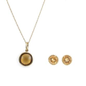 Tiffany & Co Citrine Earrings and Pendant Set