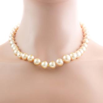 12.7-8mm Golden South Sea Pearl Necklace