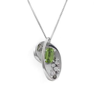 2.27ct Peridot and Diamond Pendant