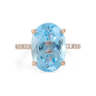 8.05ct Blue Topaz and Diamond Ring