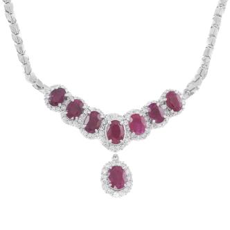 9.74ct Ruby and Diamond Necklace