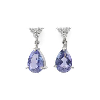 3.13ct Tanzanite & Diamond Earrings
