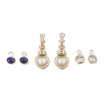 Leverback Earrings with 3 Changeable Charms