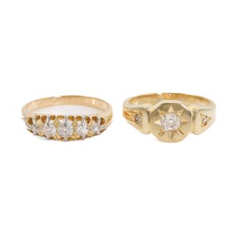 Set of Two Vintage Diamond Rings