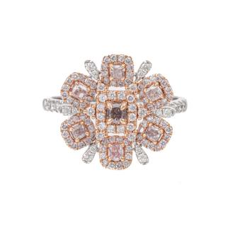 0.64ct Pink Diamond & White Diamond Ring