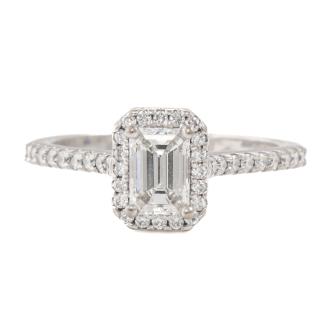 0.70ct Diamond Halo Ring GIA E VS1