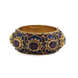 Ruby Enamel Gold Ring