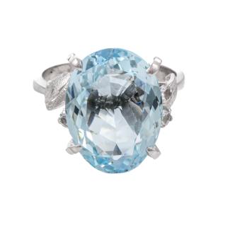 6.00ct Aquamarine and Quartz Ring