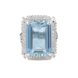 17.25ct Aquamarine and Diamond Ring