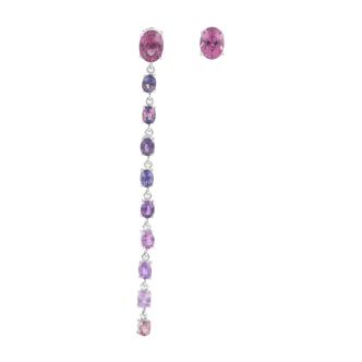 Ceylon Rhodolite Garnet & Sapphire Earring