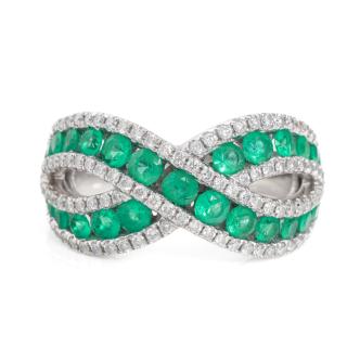 0.99ct Emerald and Diamond Ring