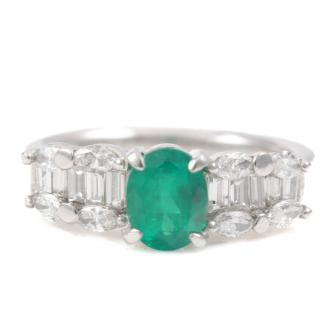 0.90ct Colombian Emerald & Diamond Ring