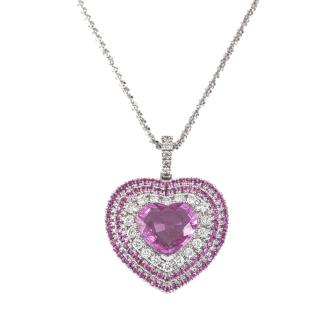 2.54ct Sapphire and Diamond Pendant