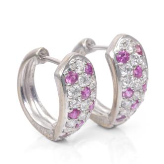 0.74ct Sapphire and 0.74ct Diamond Earrings