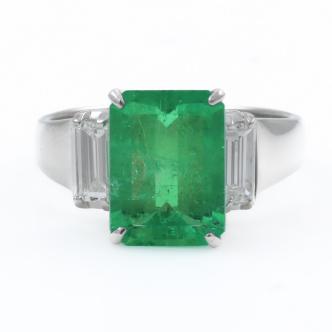 2.65ct Colombian Emerald & Diamond Ring GIA
