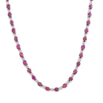0.80ct Ruby and Diamond Necklace