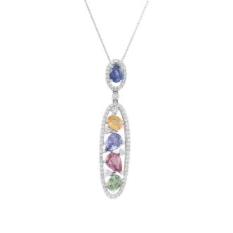 2.17ct Sapphire and Diamond Pendant