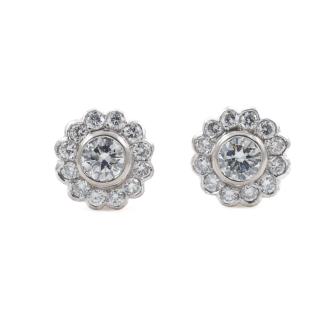 1.08ct Diamond Halo Earrings