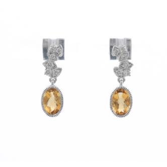 0.89ct Citrine and Diamond Earrings