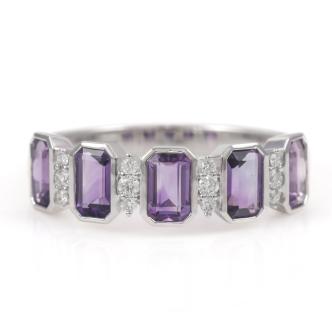 1.23ct Amethyst and Diamond Ring