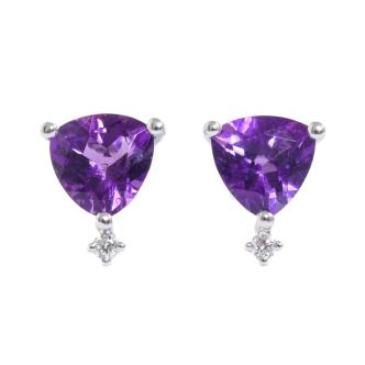 0.89ct Amethyst and Diamond Earrings