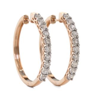 1.00ct Diamond Hoop Earrings