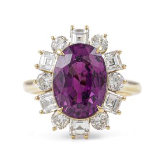 6.73ct Madagascan Sapphire & Diamond Ring GIA